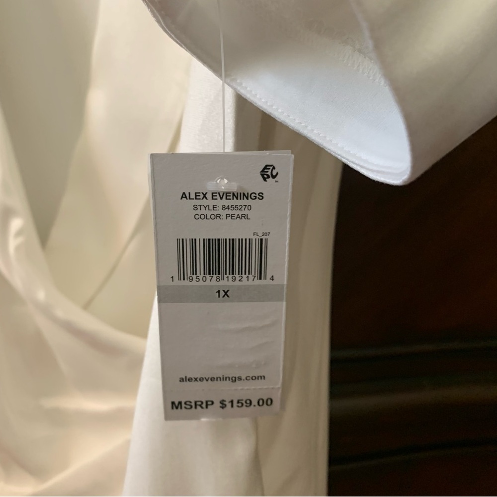 Alex Evenings Pearl Shawl Collar Wrap Top Jacket Size 1X Formal Cocktail Party - Picture 5 of 8